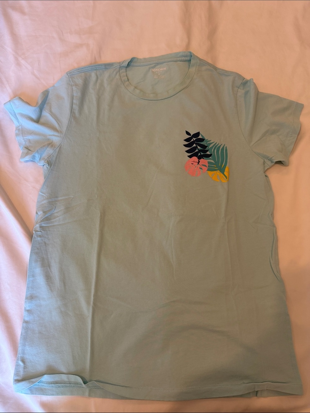 Bonobos Sky Blue Tropical Leaf Tee